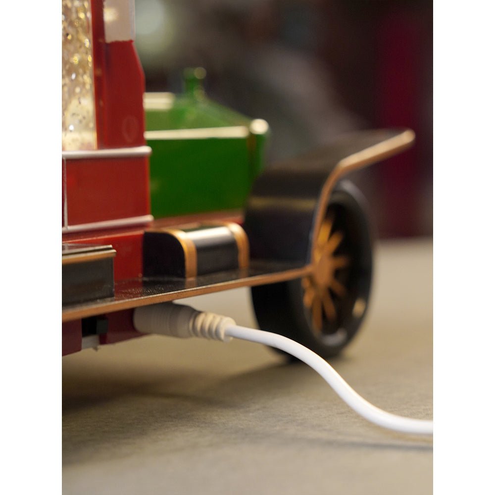 Little Surprise Box Red & Green Vintage Car with Musical Glitter Water Light, Christmas Décor - Christmas Decor