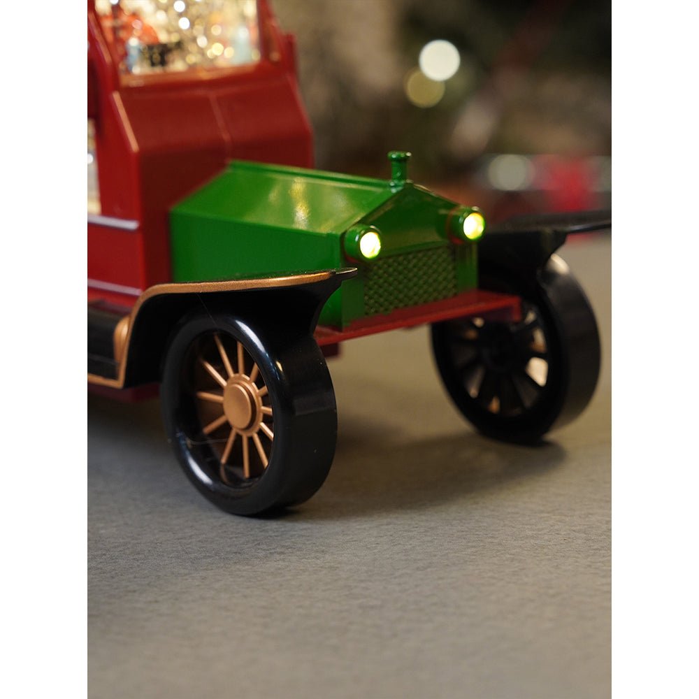 Little Surprise Box Red & Green Vintage Car with Musical Glitter Water Light, Christmas Décor - Christmas Decor