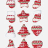 Little Surprise Box Red Knitted Snowflakes themed Christmas Tree Ornaments - LSB - CMS - 6KNIT - TRO