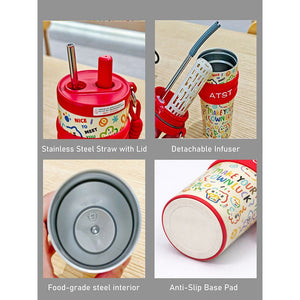 Little Surprise Box Red Lucky Doodle Stainless Steel Tumbler – 550ml - Water Bottle