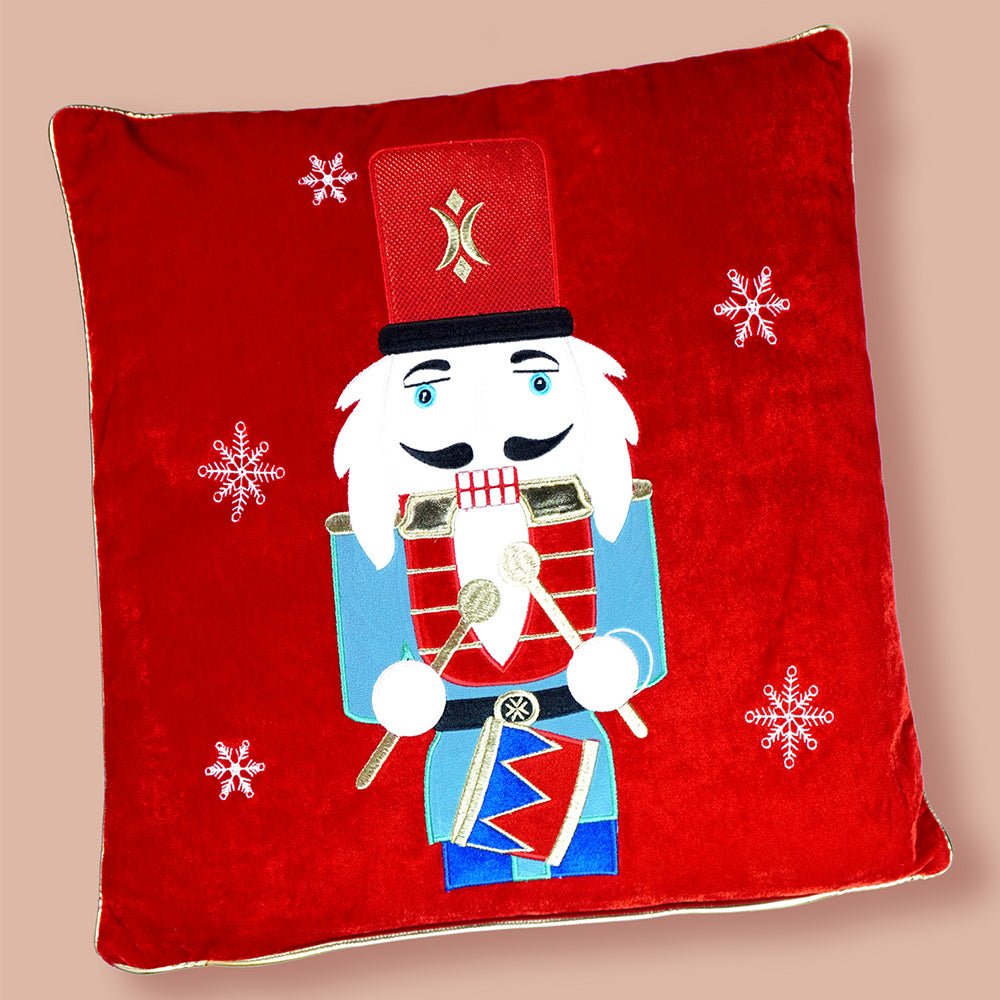 Little Surprise Box Red Nutcracker Soft Fluffy XMAS Pillow, Christmas Sofa Throw and Bedding Décor - Throw Pillow