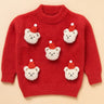 Little Surprise Box Red Teddy Cap Christmas Winter Cardigan Sweater for Kids - 4 - 5 Years Christmas Sweater