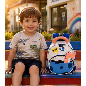 Little Surprise Box Roar Dino Backpack | The Mom Store - Orange School Bag