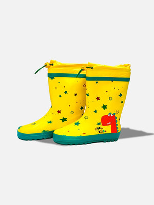 Little Surprise Box Rock n Roll Dino Flexible Rubber Rain Gumboots for Toddlers and Kids - 26EURO Kids Gumboots