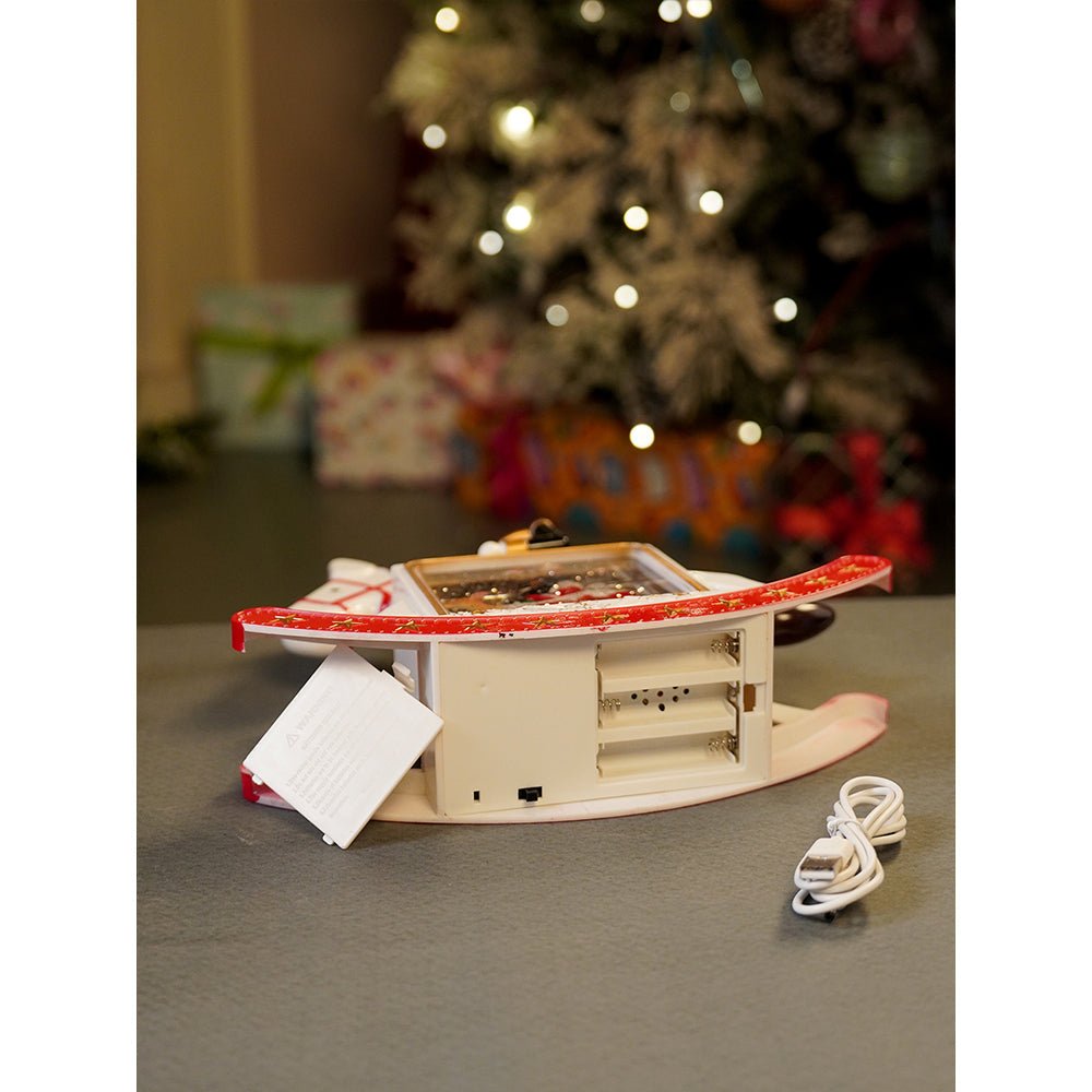 Little Surprise Box Rocking Nutcracker with Tree with Musical Glitter Water & Lights, Christmas Home Décor - Christmas Decor