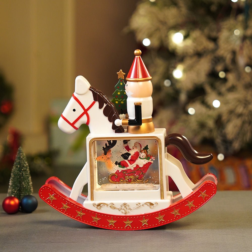 Little Surprise Box Rocking Nutcracker with Tree with Musical Glitter Water & Lights, Christmas Home Décor - Christmas Decor