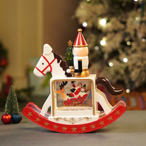 Little Surprise Box Rocking Nutcracker with Tree with Musical Glitter Water & Lights, Christmas Home Décor - Christmas Decor
