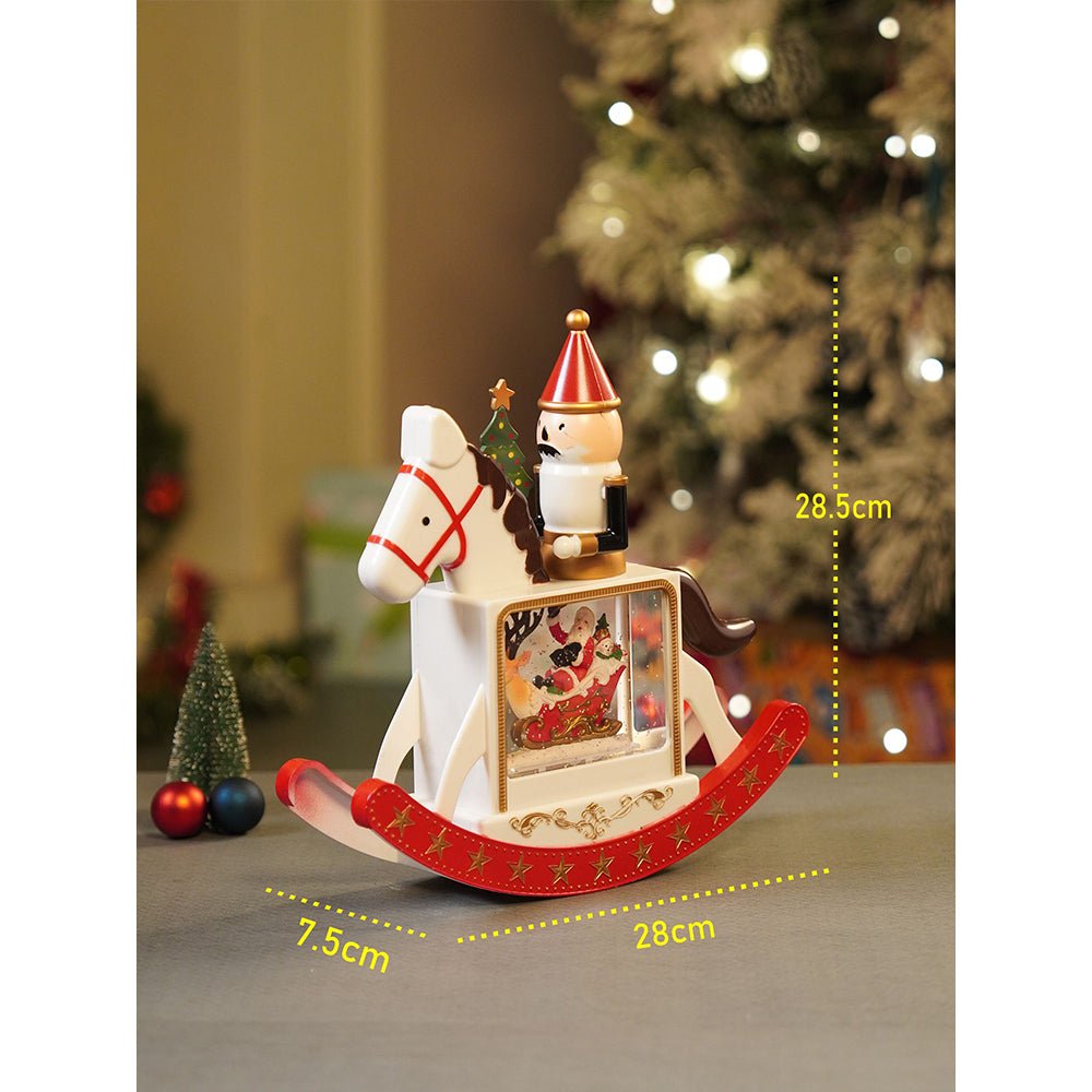 Little Surprise Box Rocking Nutcracker with Tree with Musical Glitter Water & Lights, Christmas Home Décor - Christmas Decor