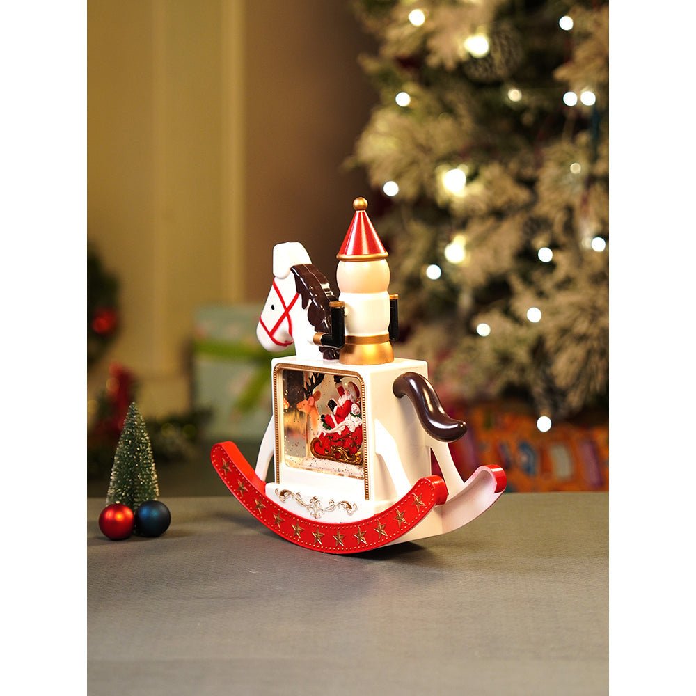 Little Surprise Box Rocking Nutcracker with Tree with Musical Glitter Water & Lights, Christmas Home Décor - Christmas Decor