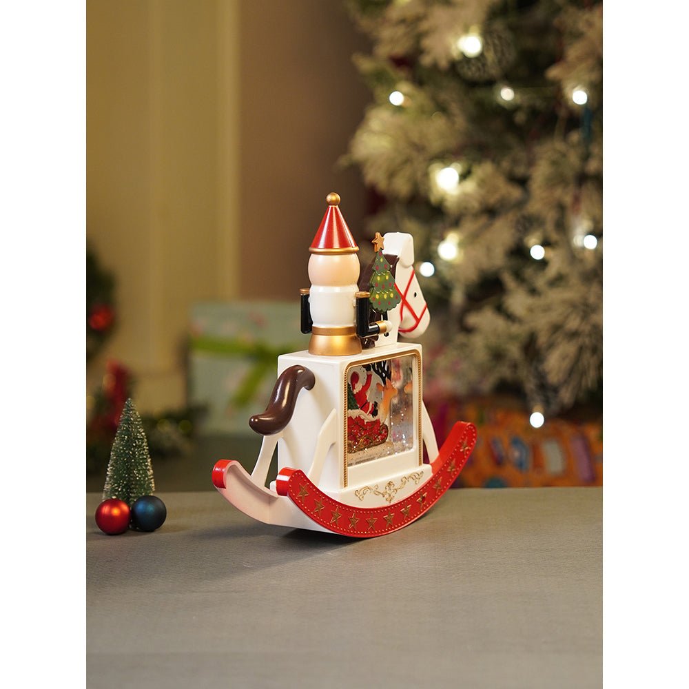Little Surprise Box Rocking Nutcracker with Tree with Musical Glitter Water & Lights, Christmas Home Décor - Christmas Decor