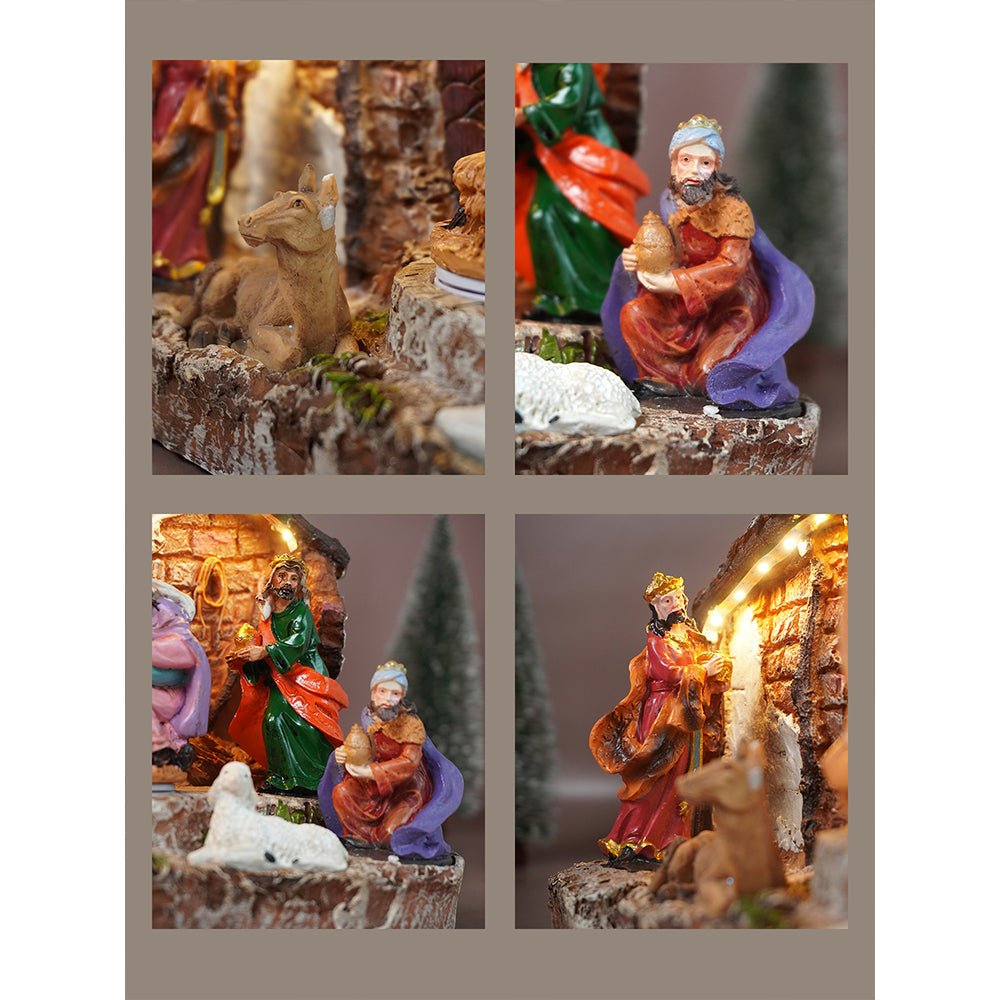 Little Surprise Box Rotating, Light & Musical Jesus Family Christmas Crib Nativity Set christmas decor - Christmas Decor