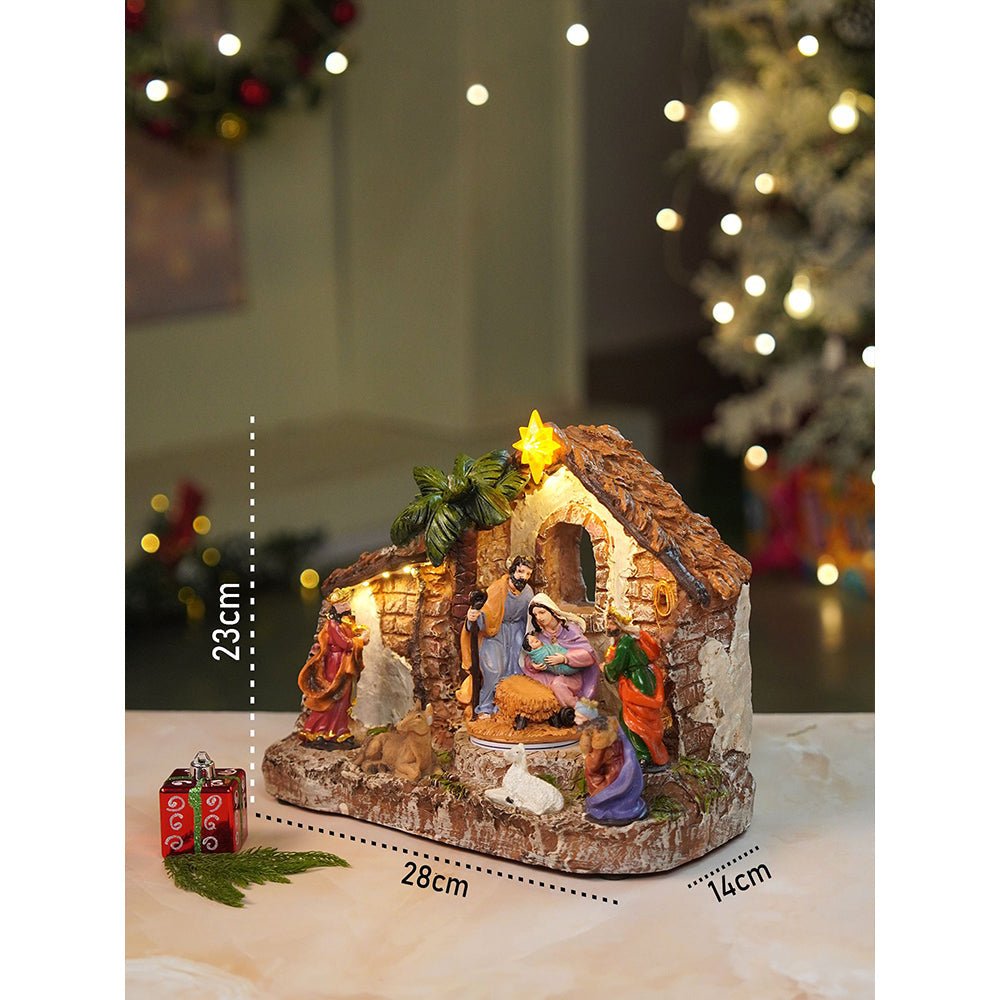Little Surprise Box Rotating, Light & Musical Jesus Family Christmas Crib Nativity Set christmas decor - Christmas Decor