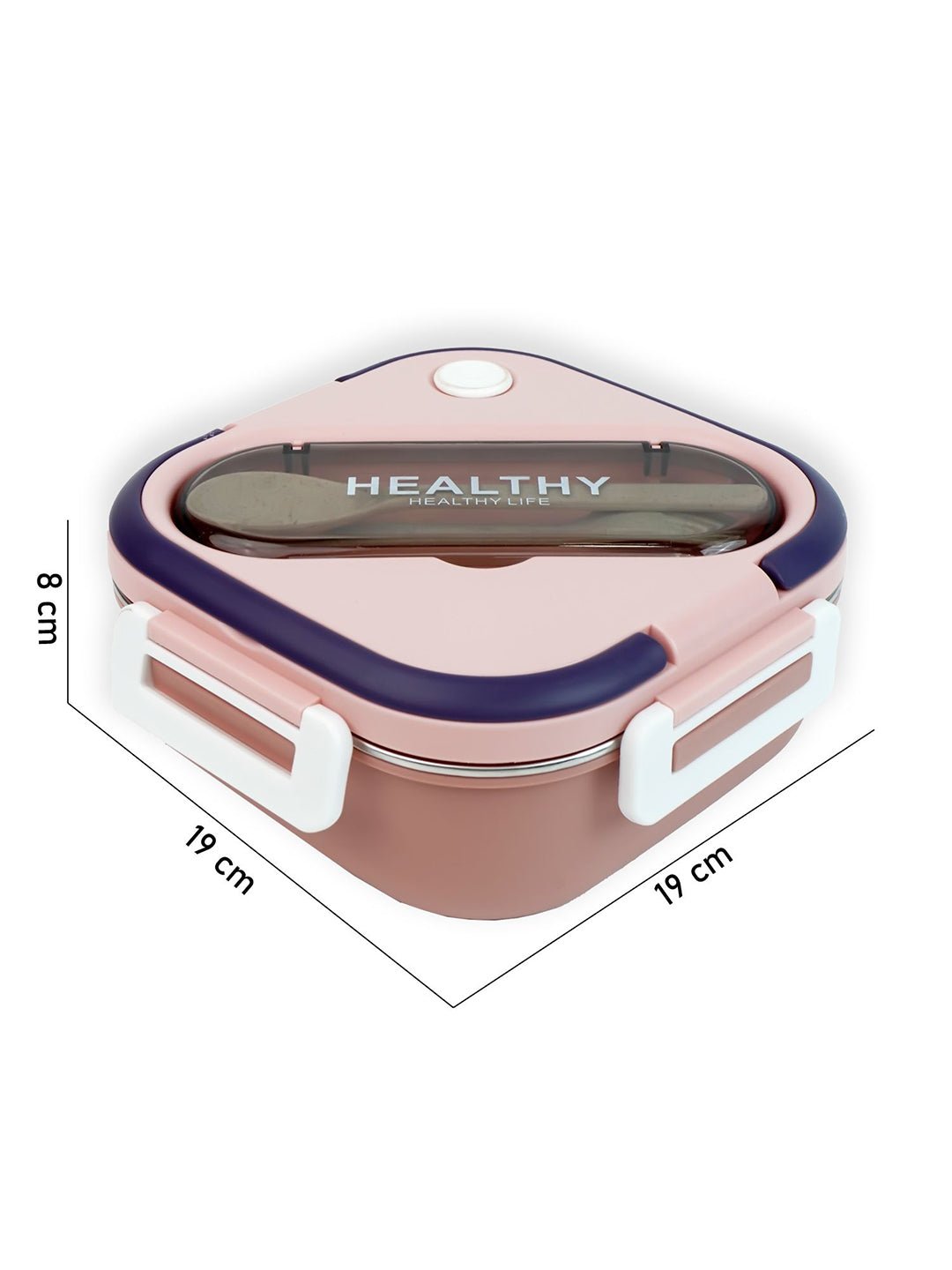 Little Surprise Box Rounded Square Stainless Steel Kids Lunch Box - LSB - LB - PNK - ROUNDSQR