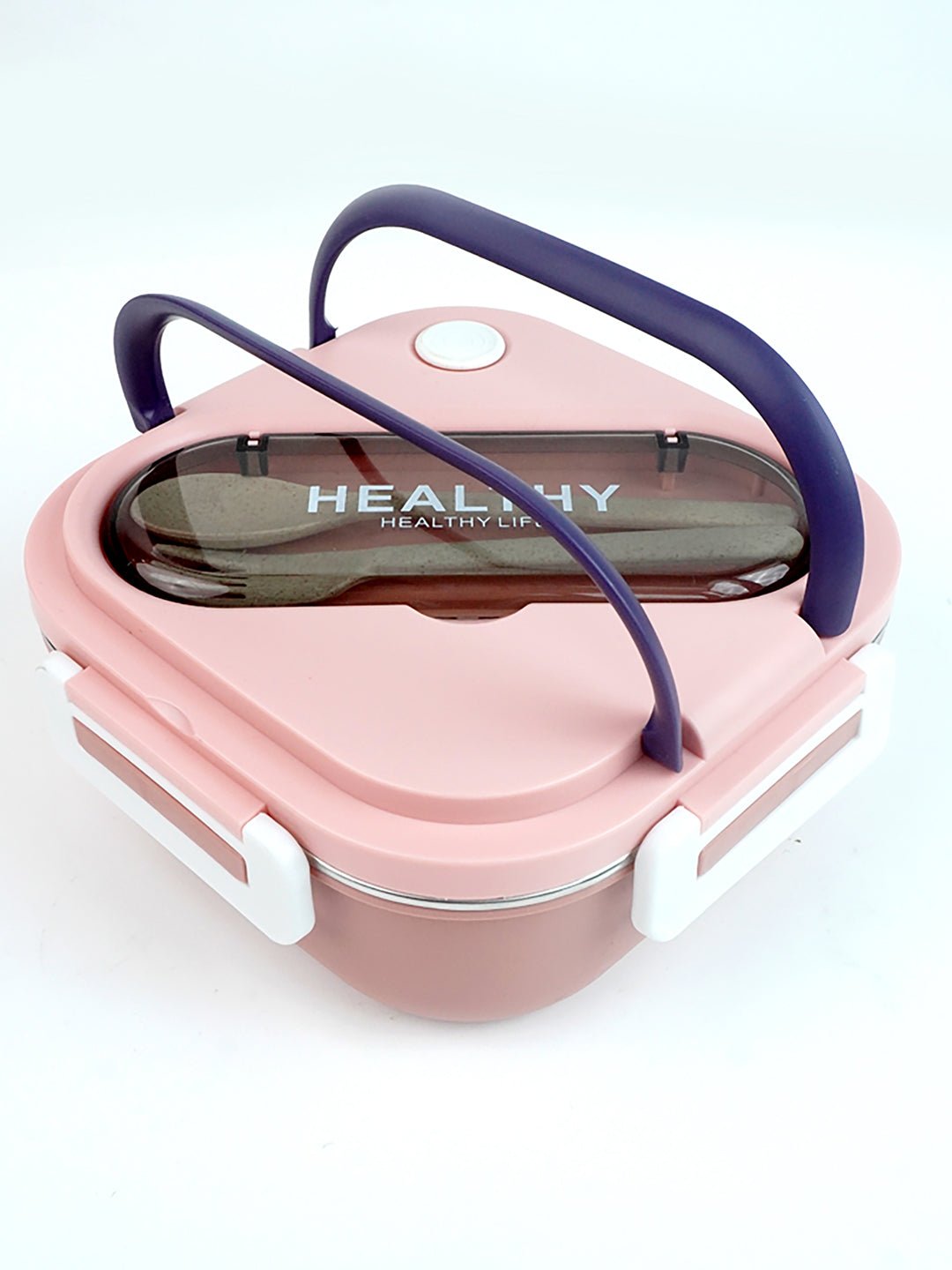 Little Surprise Box Rounded Square Stainless Steel Kids Lunch Box - LSB - LB - PNK - ROUNDSQR