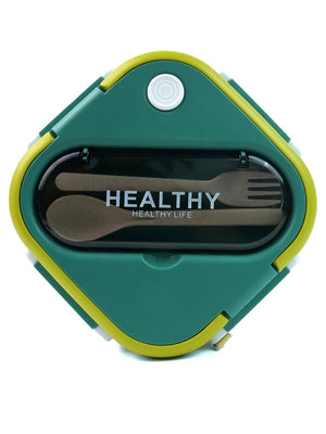 Little Surprise Box Rounded Square Stainless Steel Kids Lunch Box - LSB - LB - GRN - ROUNDSQR