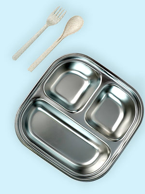 Little Surprise Box Rounded Square Stainless Steel Kids Lunch Box - LSB - LB - BLU - ROUNDSQR