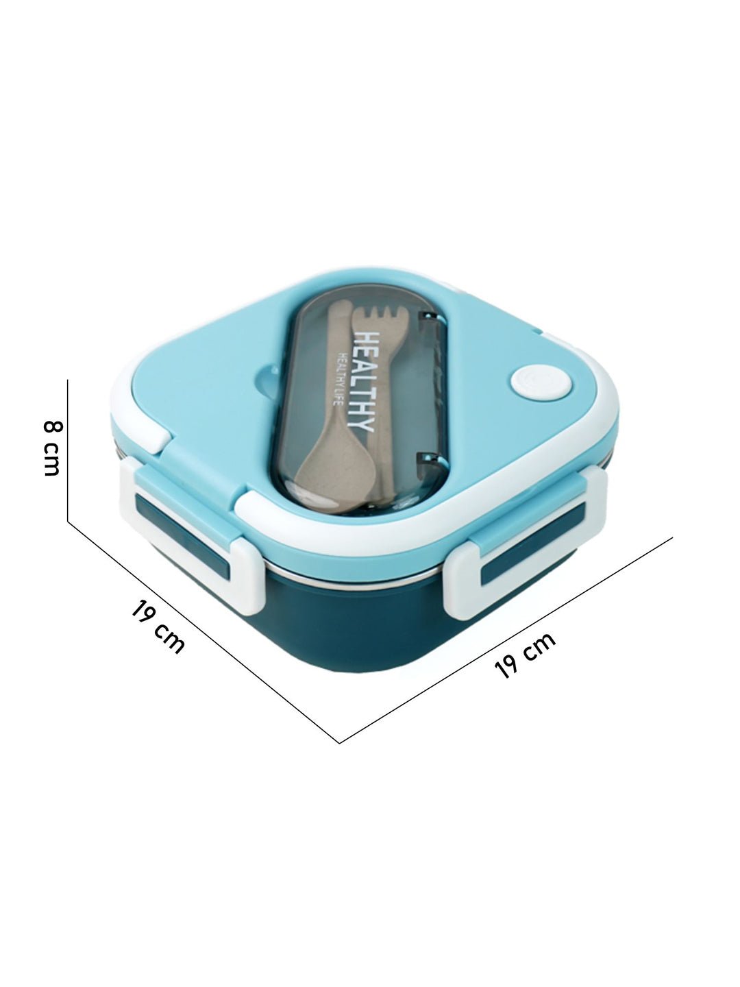 Little Surprise Box Rounded Square Stainless Steel Kids Lunch Box - LSB - LB - BLU - ROUNDSQR