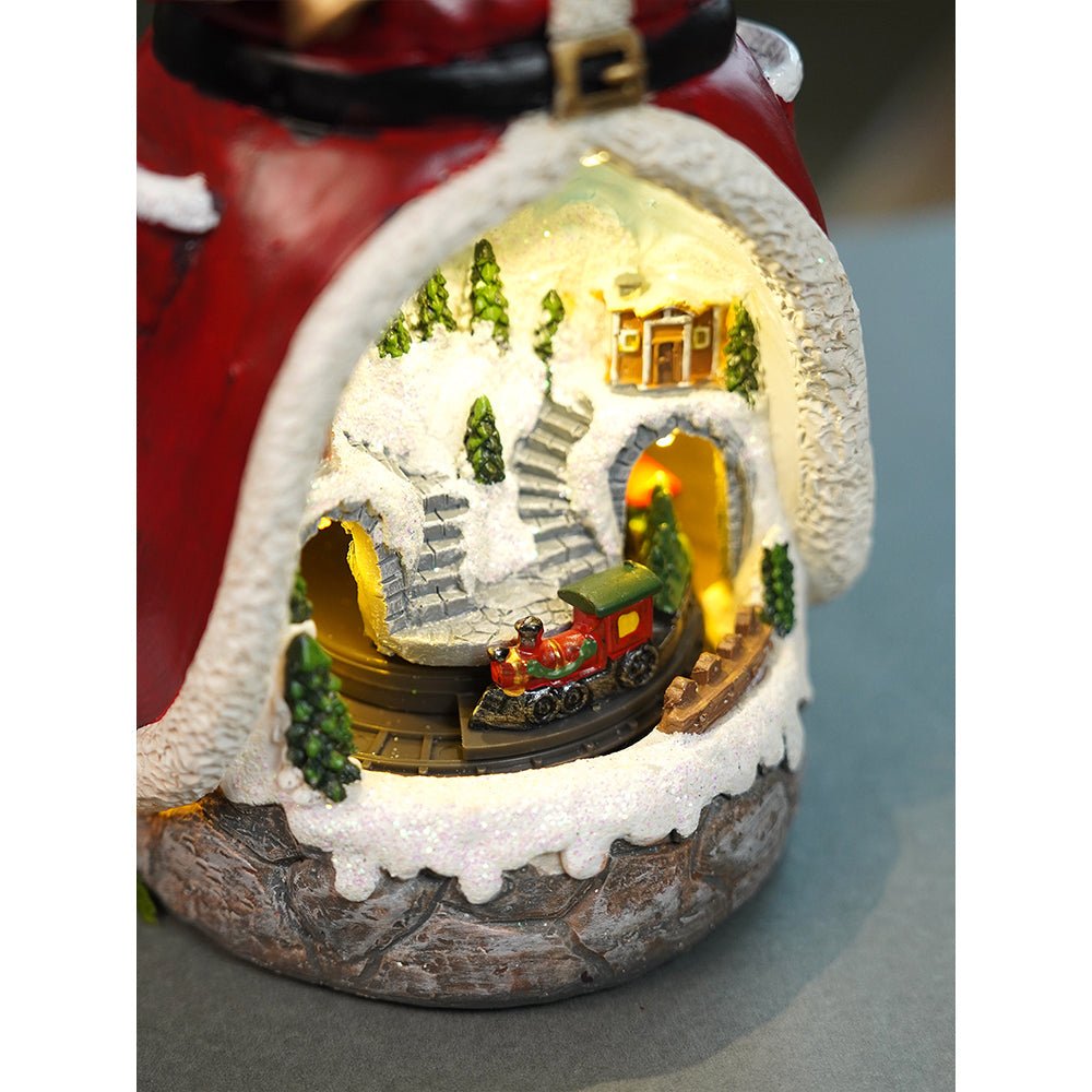 Little Surprise Box Santa Belly Train Rotating, Musical & Lit Christmas Decoration & Home Decor - Christmas Decor