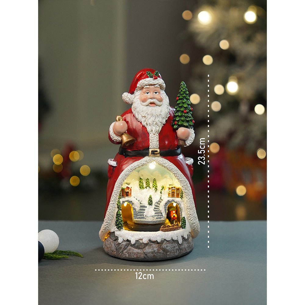 Little Surprise Box Santa Belly Train Rotating, Musical & Lit Christmas Decoration & Home Decor - Christmas Decor