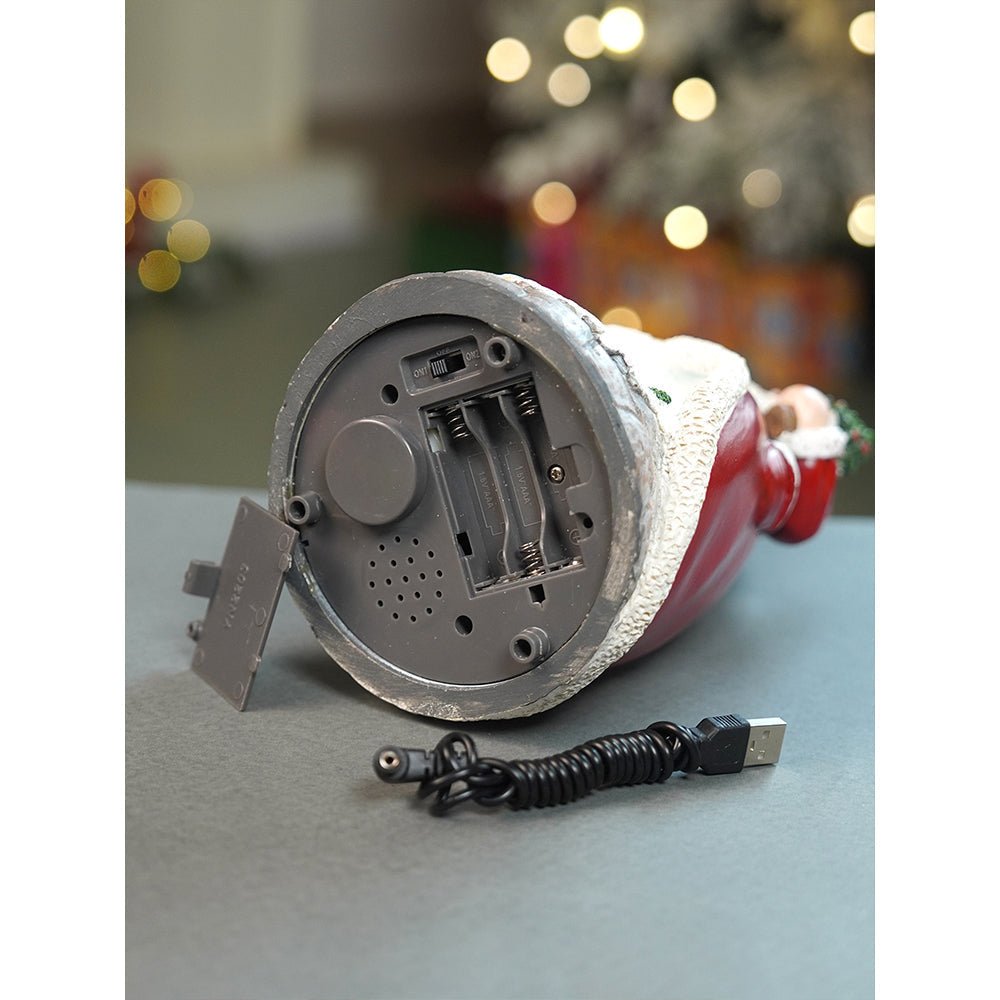 Little Surprise Box Santa Belly Train Rotating, Musical & Lit Christmas Decoration & Home Decor - Christmas Decor