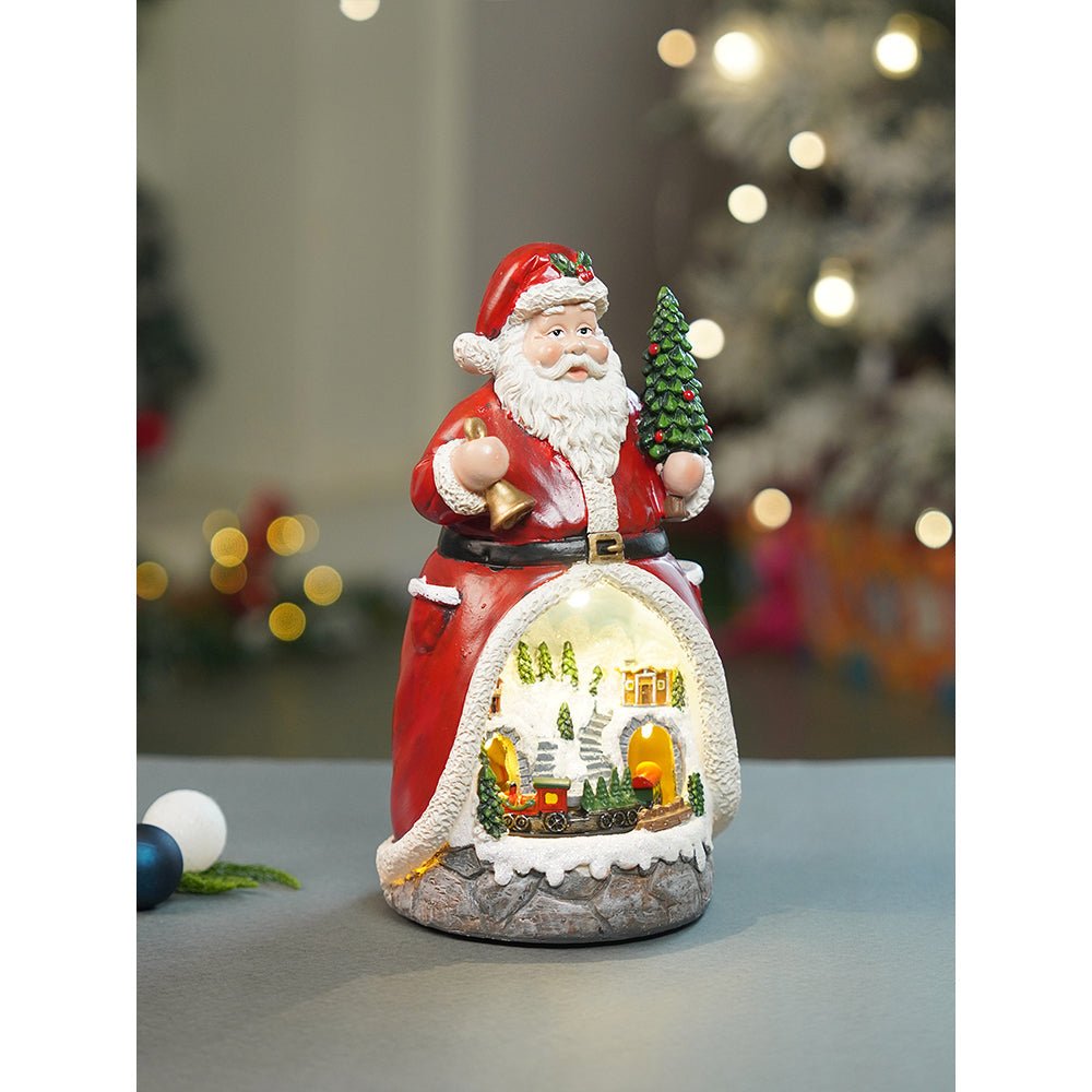 Little Surprise Box Santa Belly Train Rotating, Musical & Lit Christmas Decoration & Home Decor - Christmas Decor