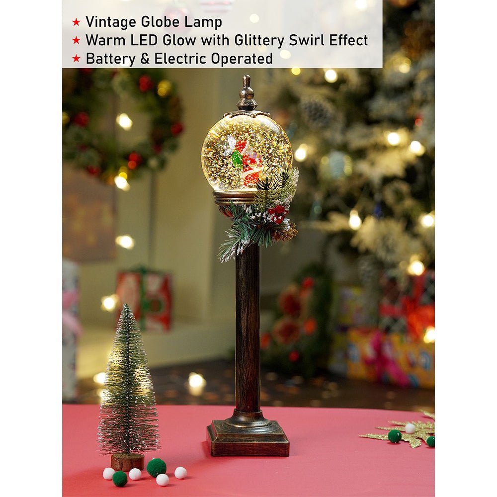 Little Surprise Box Santa & child Globe lamp style , Glitter water with lights christmas home and table décor - Christmas Decor