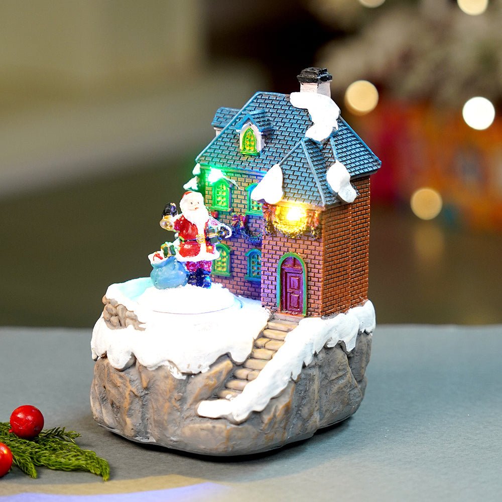 Little Surprise Box Santa House figurine rotating, musical & Lit Christmas Decoration & Home Décor - Christmas Decor