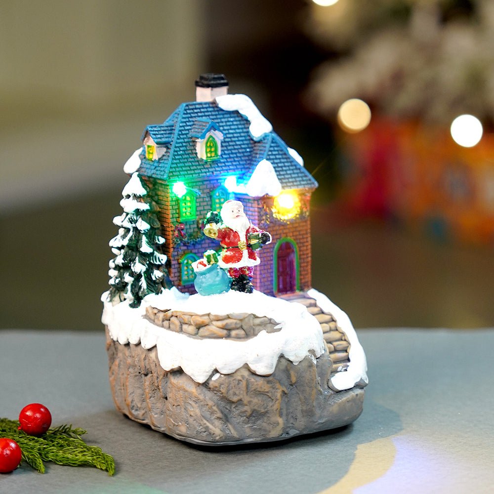Little Surprise Box Santa House figurine rotating, musical & Lit Christmas Decoration & Home Décor - Christmas Decor