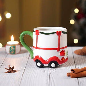 Little Surprise Box Santa Rider Christmas Hot Chocolate/Coffee mug for Kids and Adults. - Christmas Cutlery