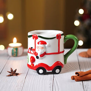 Little Surprise Box Santa Rider Christmas Hot Chocolate/Coffee mug for Kids and Adults. - Christmas Cutlery