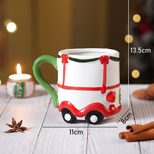 Little Surprise Box Santa Rider Christmas Hot Chocolate/Coffee mug for Kids and Adults. - Christmas Cutlery