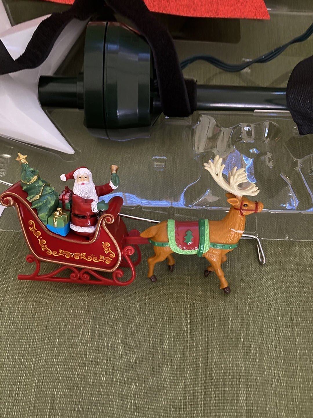 Little Surprise Box Santa Sleigh rotating Christmas Tree animated Topper - Christmas Decor