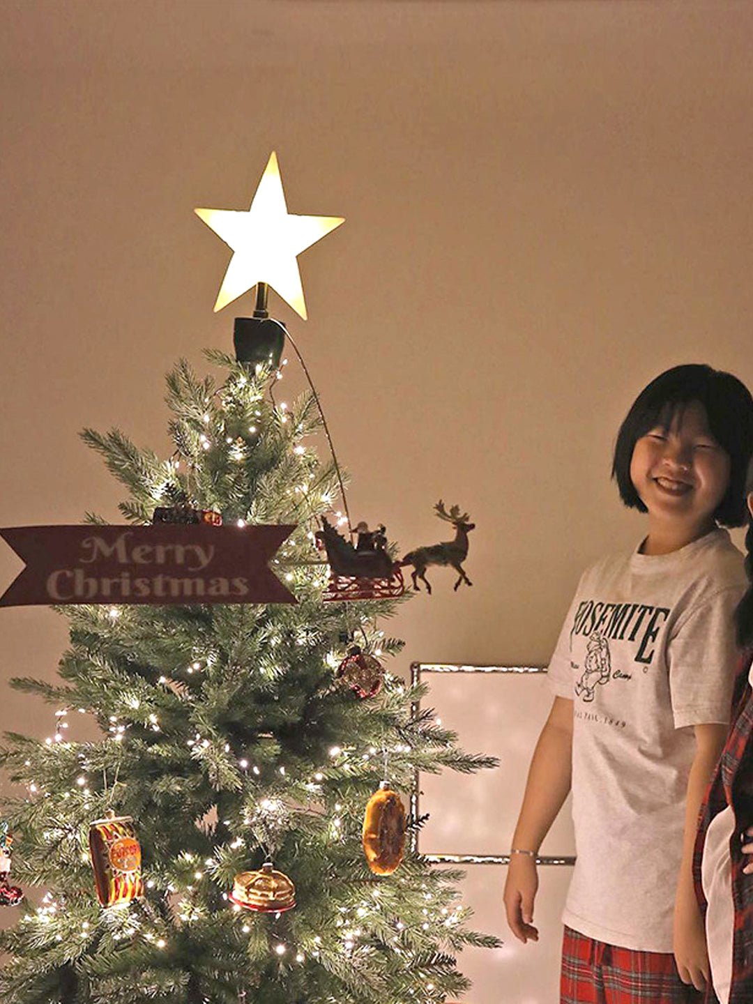 Little Surprise Box Santa Sleigh rotating Christmas Tree animated Topper - Christmas Decor