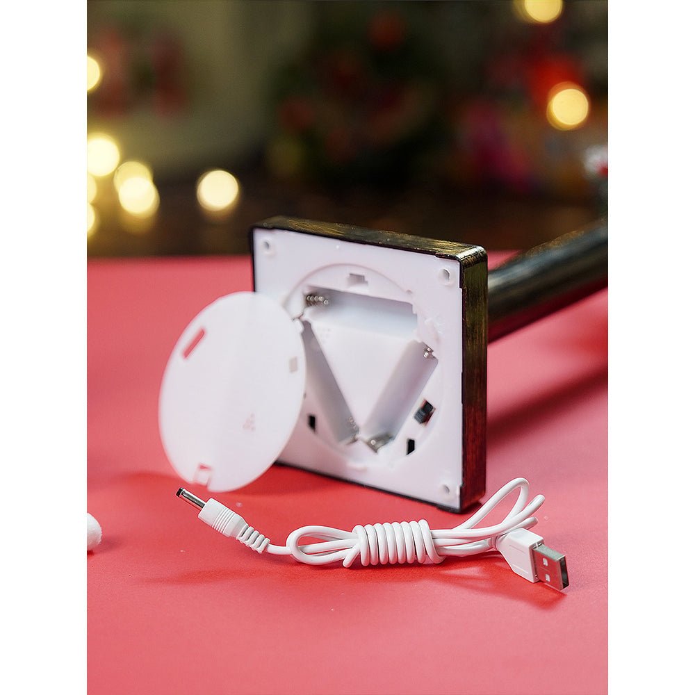 Little Surprise Box Santa Star Tree Vintage Street lamp style , Glitter water with lights christmas home Decor - Christmas Hat