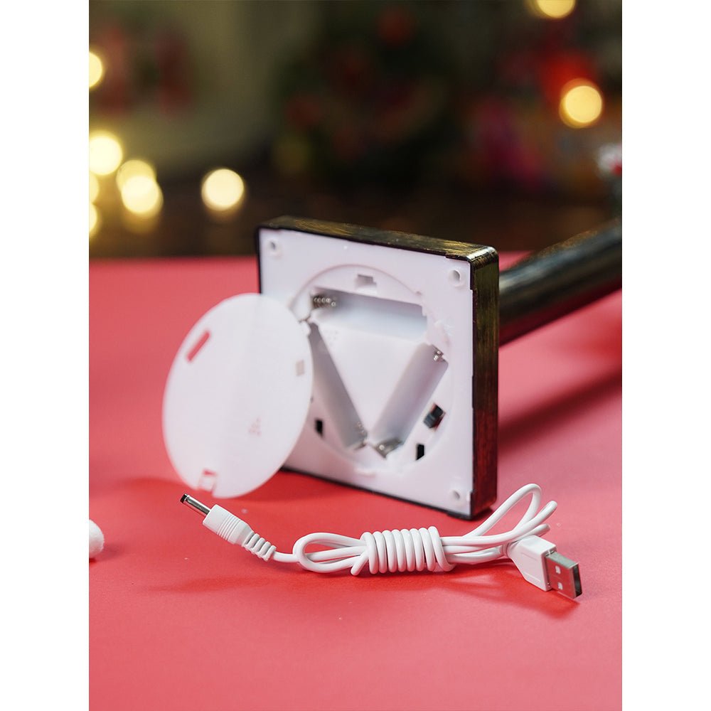 Little Surprise Box Santa Tree Vintage Street lamp style, Glitter water with lights christmas home and table décor - Christmas Decor