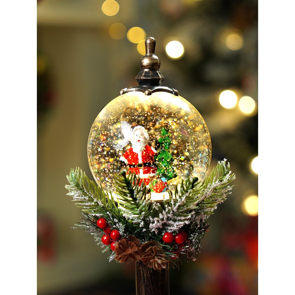 Little Surprise Box Santa Vintage Globe lamp style, Glitter water with lights christmas home and table décor - Christmas Decor
