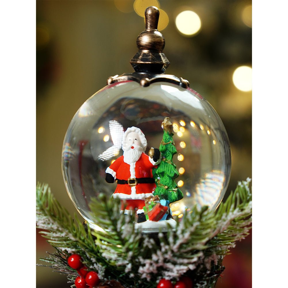 Little Surprise Box Santa Vintage Globe lamp style, Glitter water with lights christmas home and table décor - Christmas Decor