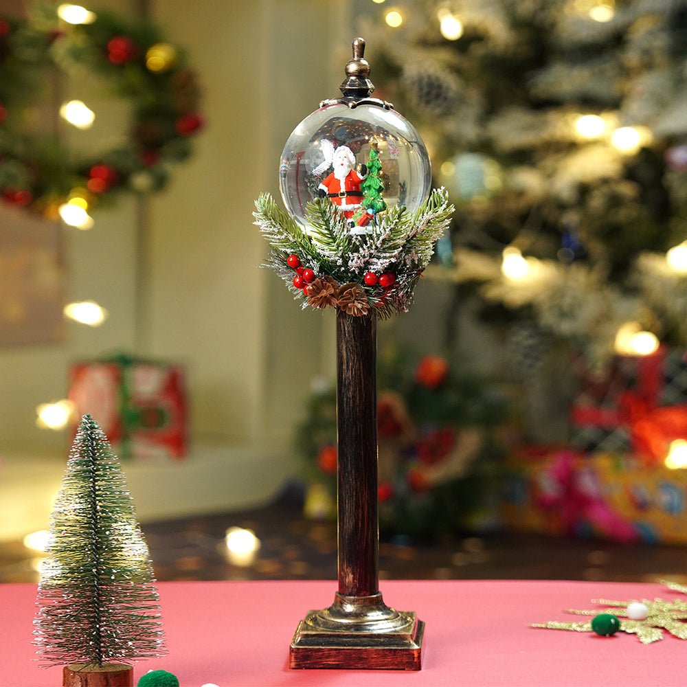 Little Surprise Box Santa Vintage Globe lamp style, Glitter water with lights christmas home and table décor - Christmas Decor
