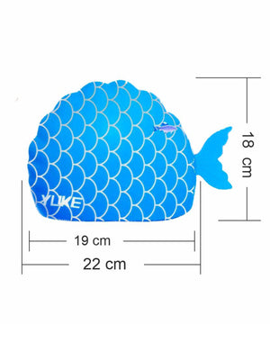 Little Surprise Box, Scales Pink Fishy , Silicone Kids Swim Cap, 5 years - 15 years - Blue Swimming Cap