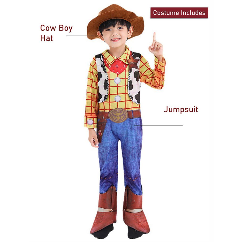 Little Surprise Box Sheriff Cowboy theme Kids Halloween Costume Fancy Dress Up - LSB - HWC - COWBOYBOOTS - 3 - 4Y