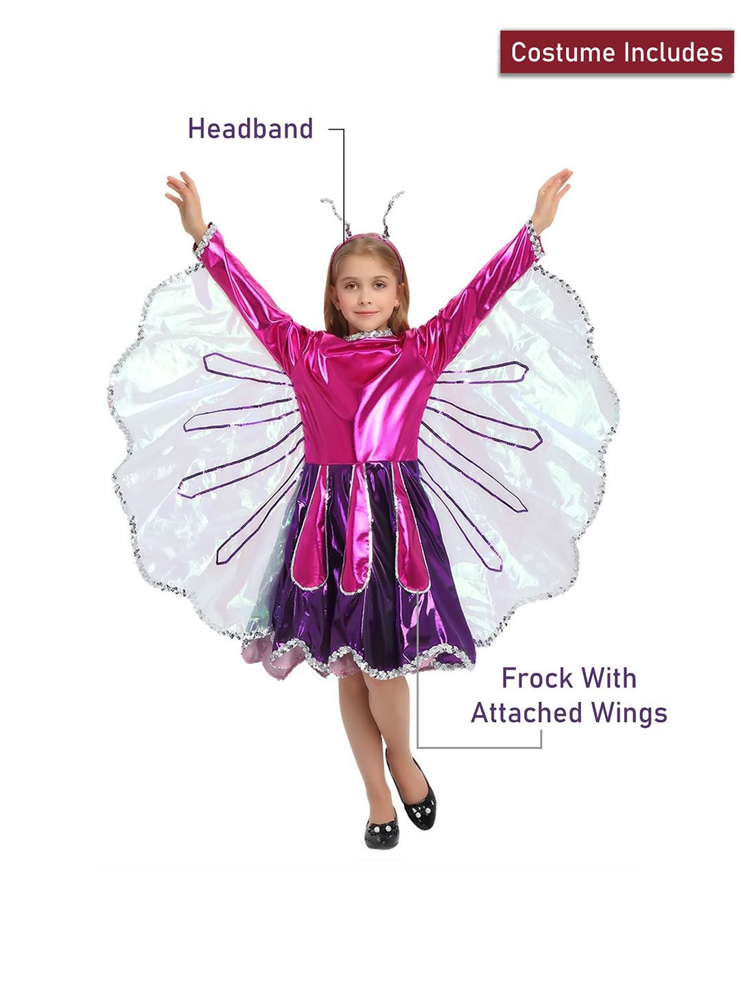 Little Surprise Box, Shimmery Butterfly, Halloween Costume Fancy Dress Up - LSB - HWC - BUTTRFLY - 7 - 8Y