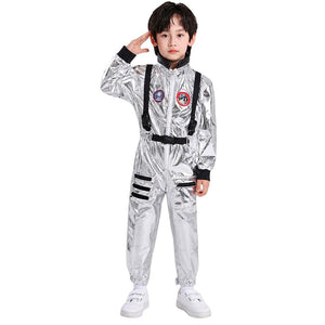 Little Surprise Box Shiny Silver Astronaut, Halloween Costume Fancy Dress Up - 4-6 Years Halloween