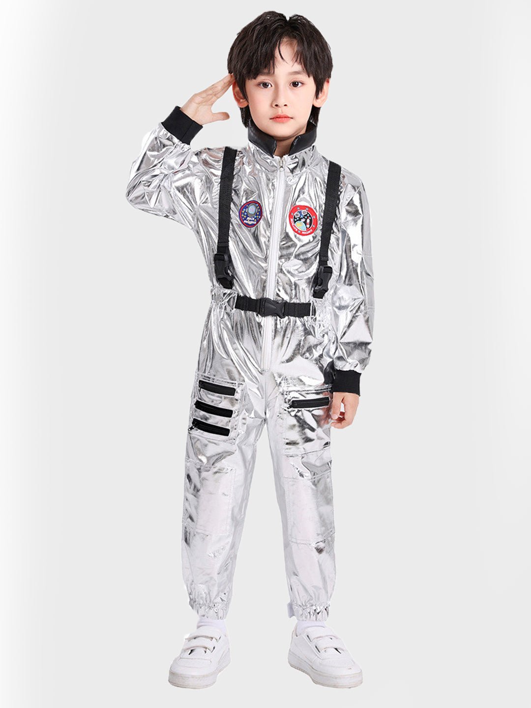 Little Surprise Box, Shiny Silver Astronaut, Halloween Costume Fancy Dress Up - LSB - HWC - SILVRASTRO - 4 - 6Y