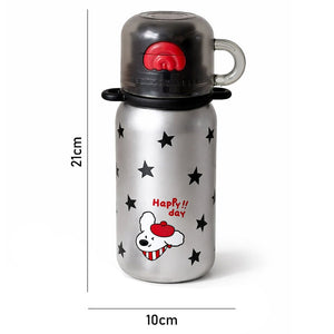 Little Surprise Box Silver Black Star Stainless Steel Kids Water Bottle 500ml - Water Bottle