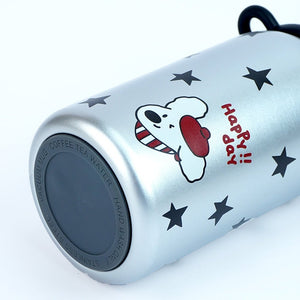 Little Surprise Box Silver Black Star Stainless Steel Kids Water Bottle 500ml - Water Bottle