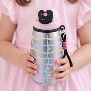 Little Surprise Box Silver Shiny , Big Lock series, Stainless Steel Water Bottle for kids, 720ml - Water Bottle