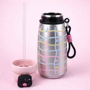 Little Surprise Box Silver Shiny , Big Lock series, Stainless Steel Water Bottle for kids, 720ml - Water Bottle