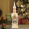 Little Surprise Box Single Tower Church with Holy Family Decor with Musical Glitter Water, Rotation & Light, Christmas Home Décor - Christmas Decor