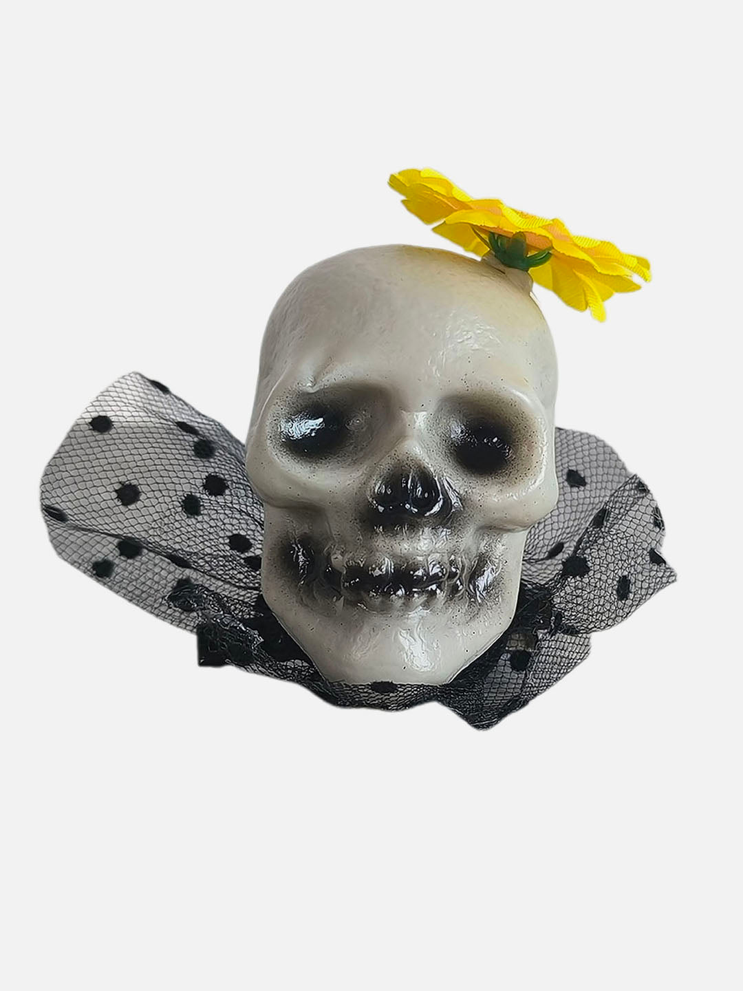 Little Surprise Box Skull Aligator Clip Halloween Accessory for Halloween Party - LSB - HWHR - YELFLWRSKUL