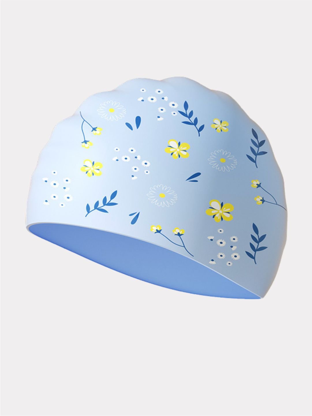 Little Surprise Box, Small Flower Print Swimming Cap for Kids and Adults - LSB - SWCAP - BLU - SMALFLOWR